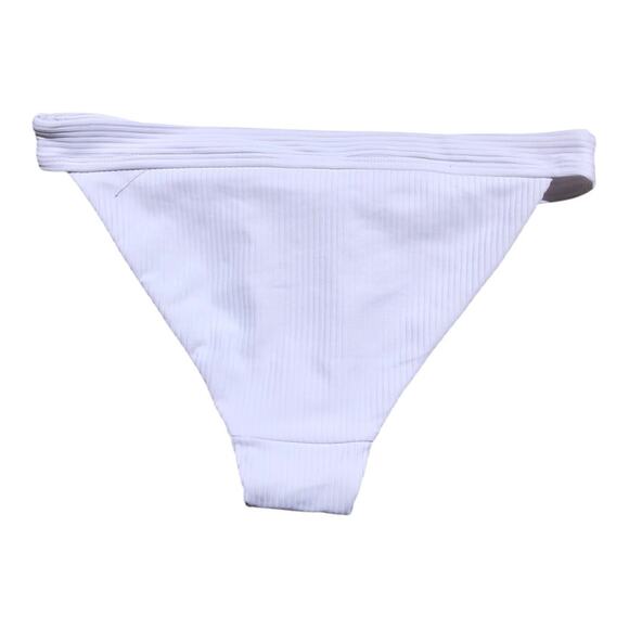 Andie NWT The Bold Banded Cheeky Rib Flattering Bikini Bottom White Extra Small - Picture 5 of 14